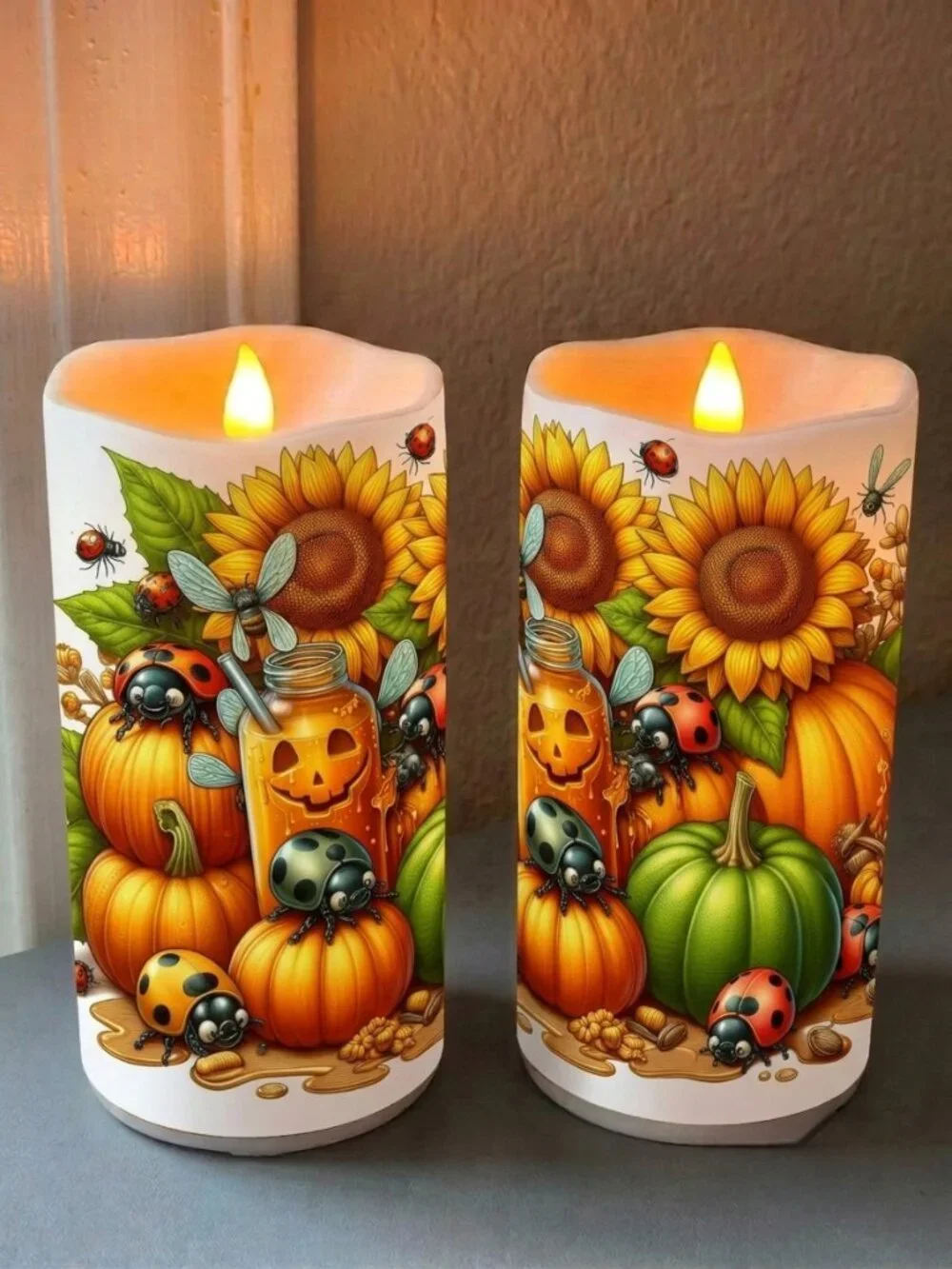 Set 2 candle led decorative